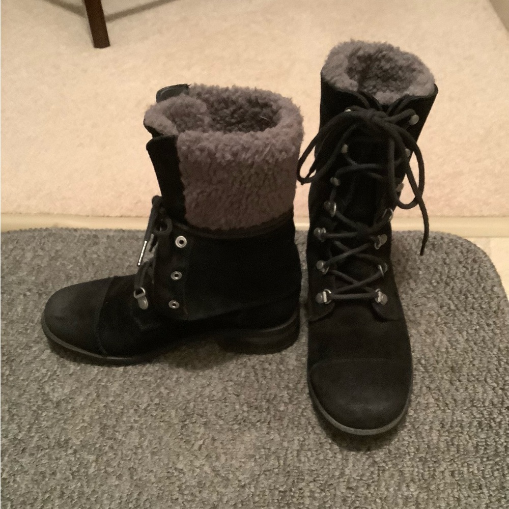 Women's UGG GRADIN Water Resistant Lace Up Mid-Calf Boots Black